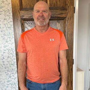 Under Armour Men's Bright Orange V-Neck Tee